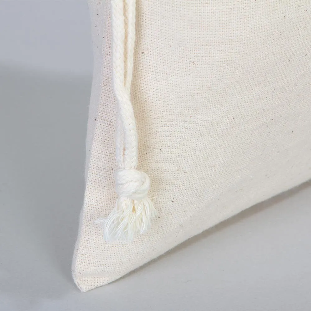 Wholasale Pouches  6"W x 8"H (15x20 cm) Cotton Muslin Bags - 100% Organic Cotton Double Drawstring - Non-Printed Cotton Muslin