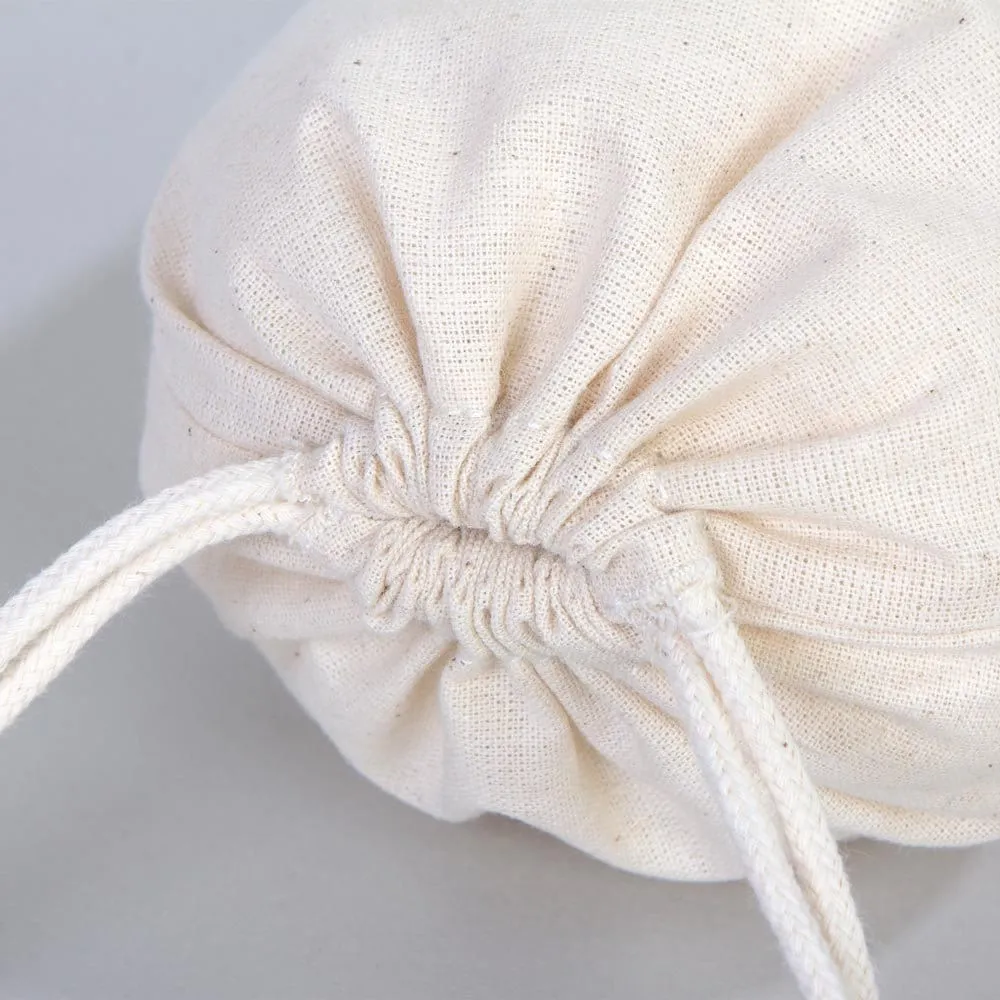 Wholasale Pouches  6"W x 8"H (15x20 cm) Cotton Muslin Bags - 100% Organic Cotton Double Drawstring - Non-Printed Cotton Muslin