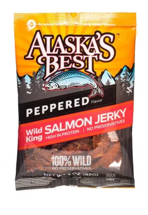 Wild Salmon Jerky 3 oz. Pouch - Peppered (3 Bags)
