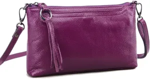Women Crossbody Bag Genuine Leather Small Clutch Purse Cute Shoulder Bag Zipper Phone Wallet for Ladies