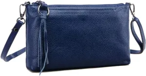 Women Crossbody Bag Genuine Leather Small Clutch Purse Cute Shoulder Bag Zipper Phone Wallet for Ladies