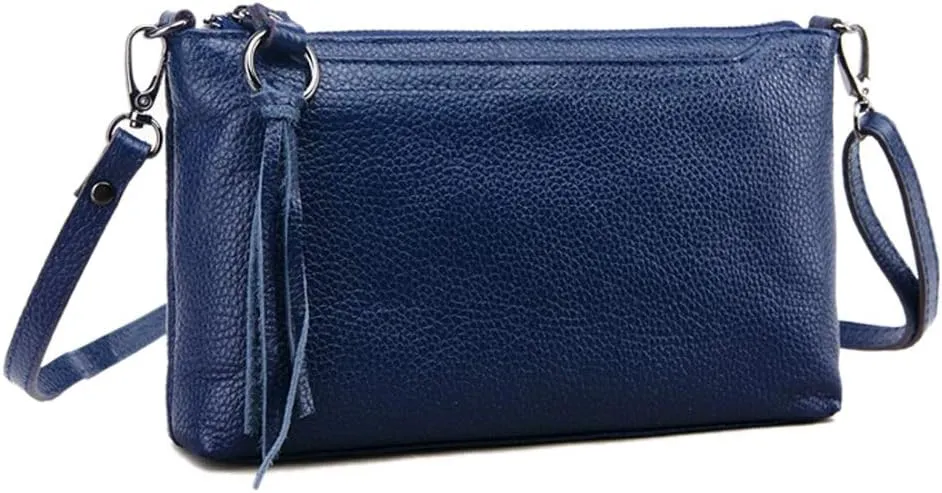 Women Crossbody Bag Genuine Leather Small Clutch Purse Cute Shoulder Bag Zipper Phone Wallet for Ladies