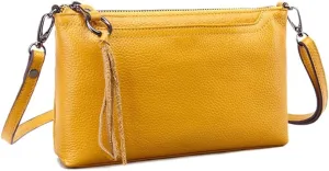 Women Crossbody Bag Genuine Leather Small Clutch Purse Cute Shoulder Bag Zipper Phone Wallet for Ladies