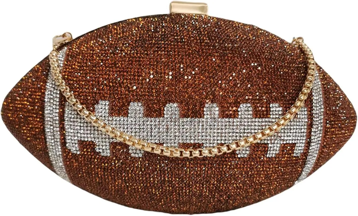 Women Football Shaped Crossbody Shoulder Bag Rugby Clutch Handbag Unique Novelty Football Purse