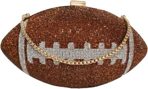 Women Football Shaped Crossbody Shoulder Bag Rugby Clutch Handbag Unique Novelty Football Purse