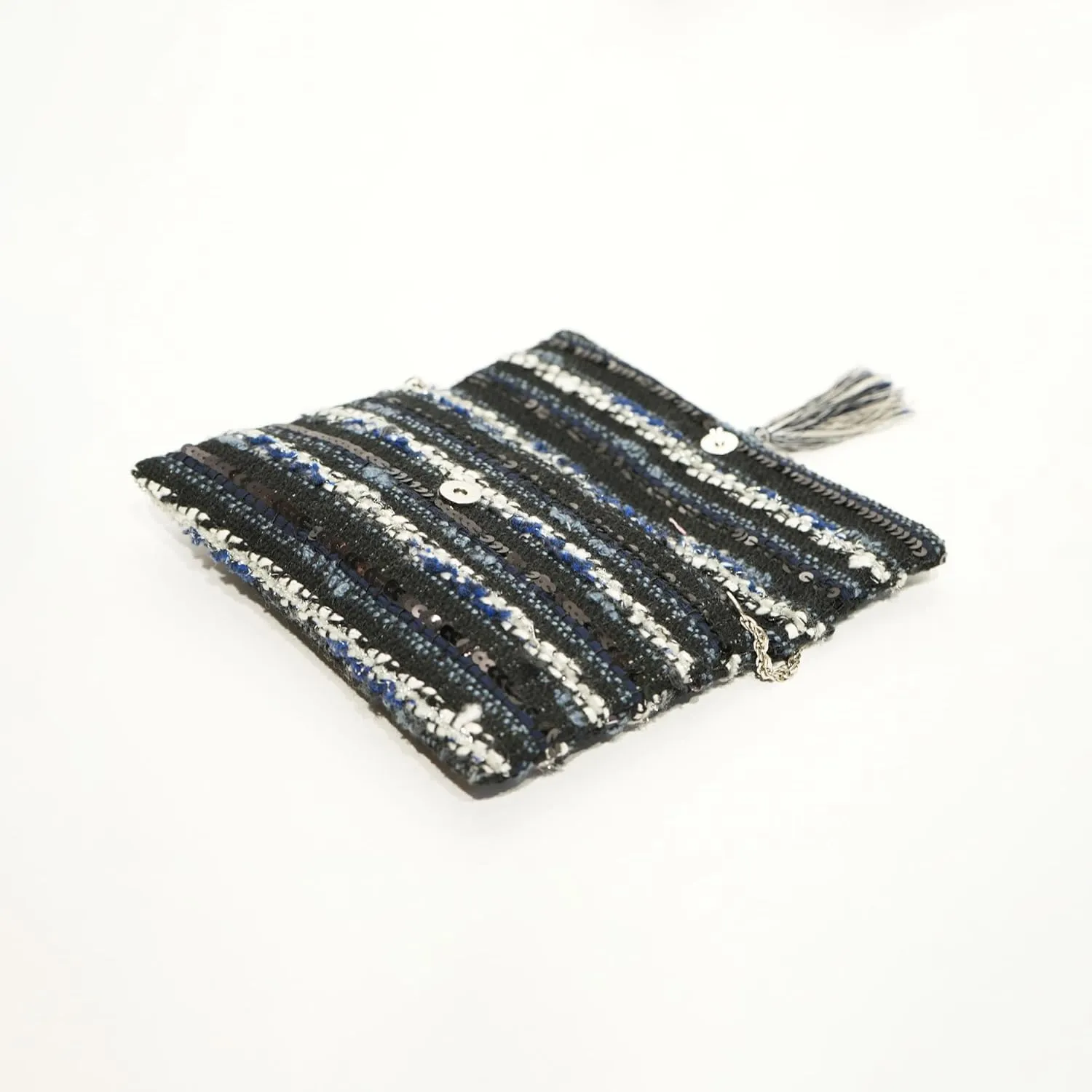 Women Glossy Sacy Zip Clutch | Ladies Purse Clutch Handbag | Shoulder Bag | Coral Tassel Chain Strap Silver Multicolour