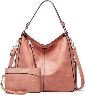 Women Handbags and Purse Sets Vegan Leather Tote Bags Fashion Hobo Bags Shoulder Bag Satchel Handbag Zip Wallet 2Pcs
