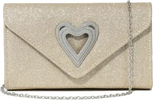 Women Heart Evening Bag Shiny Evening Clutch Purse for Women Sparkly Wedding Shiny Party Prom Purse Dressy Clutch Bags