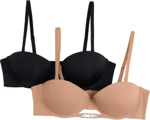 Women's 2-Pack Convertible Demi Cup Bras Multiway