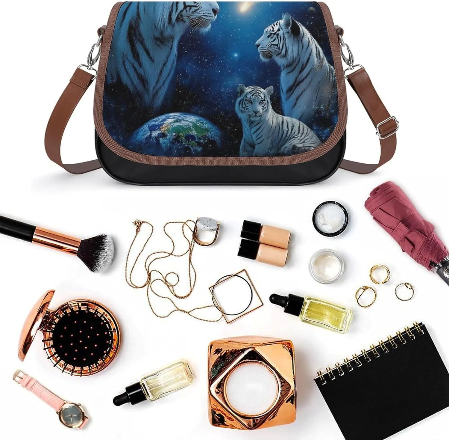 Womens Casual Crossbody Bag, Small PU Leather Shoulder Bag Travel Messenger Bags