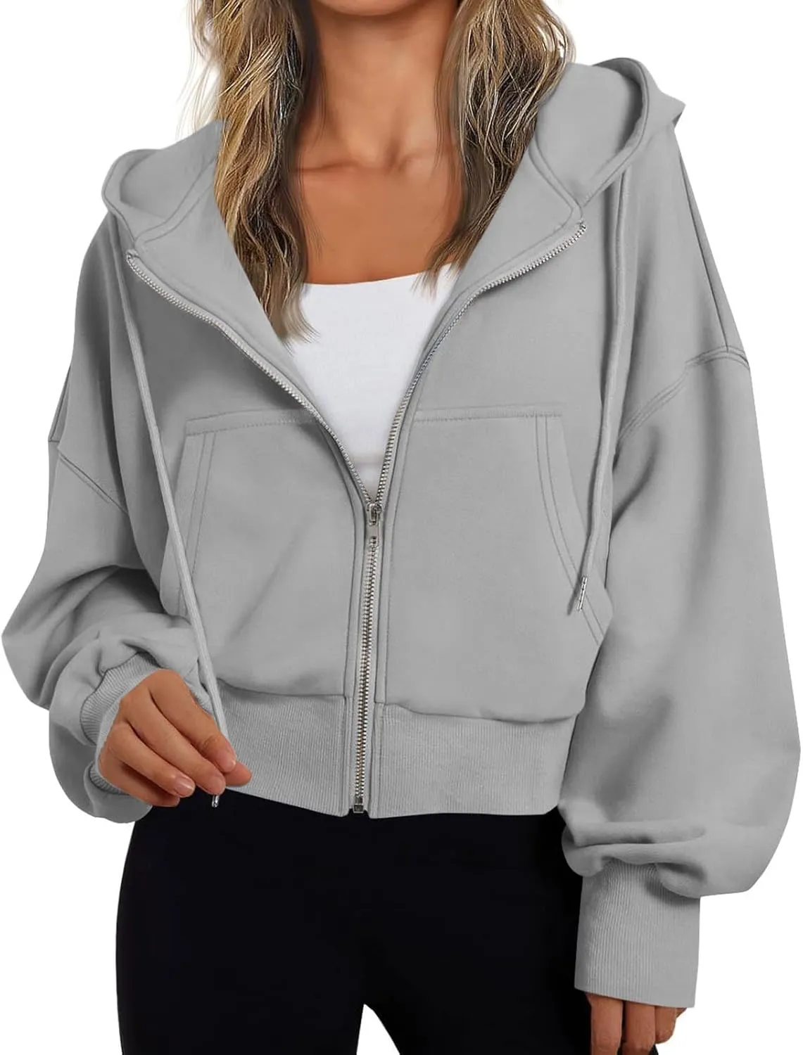 Womens Classic Fall Winter Sweatshirt Thicken Warm Cozy Soft Sweatshirts Long Sleeve Zip Up Hoodies with Pockets
