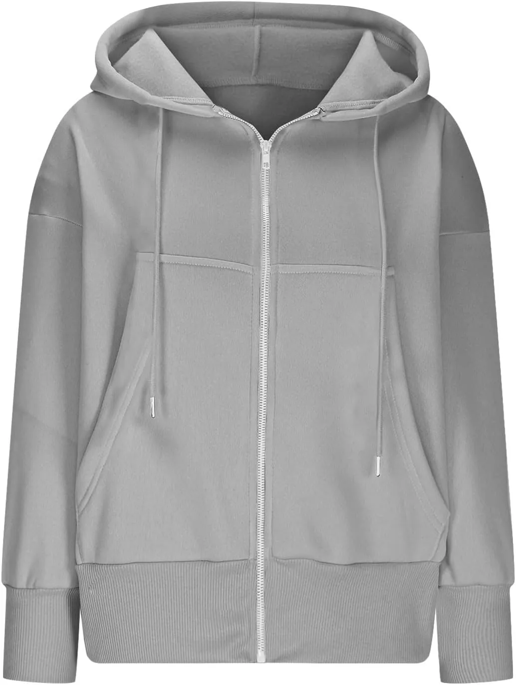 Womens Classic Fall Winter Sweatshirt Thicken Warm Cozy Soft Sweatshirts Long Sleeve Zip Up Hoodies with Pockets
