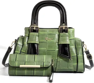 Women's Crocodile Pattern Handbag Set,woven leather for women Large Capacity Multi-layer 2024 new in crossbody bags