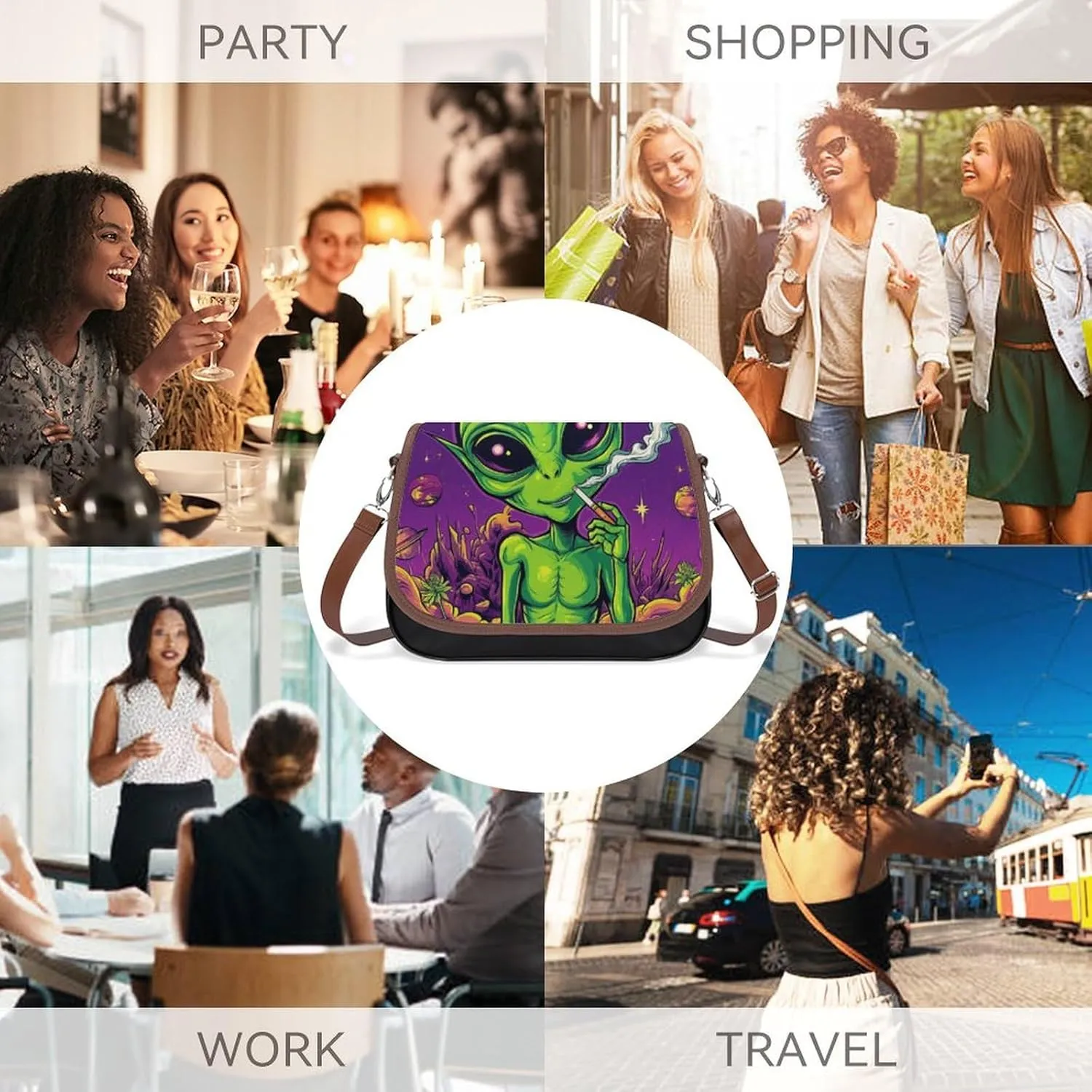 Womens Crossbody Purse Lightweight PU Leather Shoulder Bag Waterproof Messenger Bags