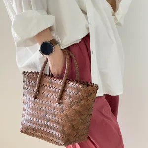Women's Fashion Trendy Handmade Rattan Weave Retro Bags