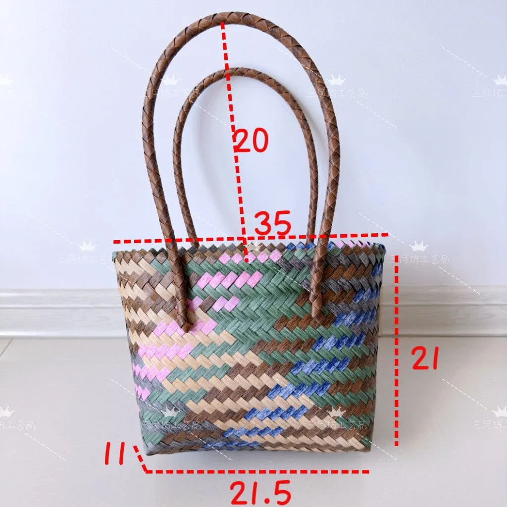 Women's Fashion Trendy Handmade Rattan Weave Retro Bags