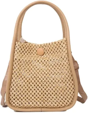 Women's Handbag Wicker Woven Mini Purse Straw Shoulder Bags Boho Rattan Crossbody Fairy Clutch Bag Cottagecore Stuff