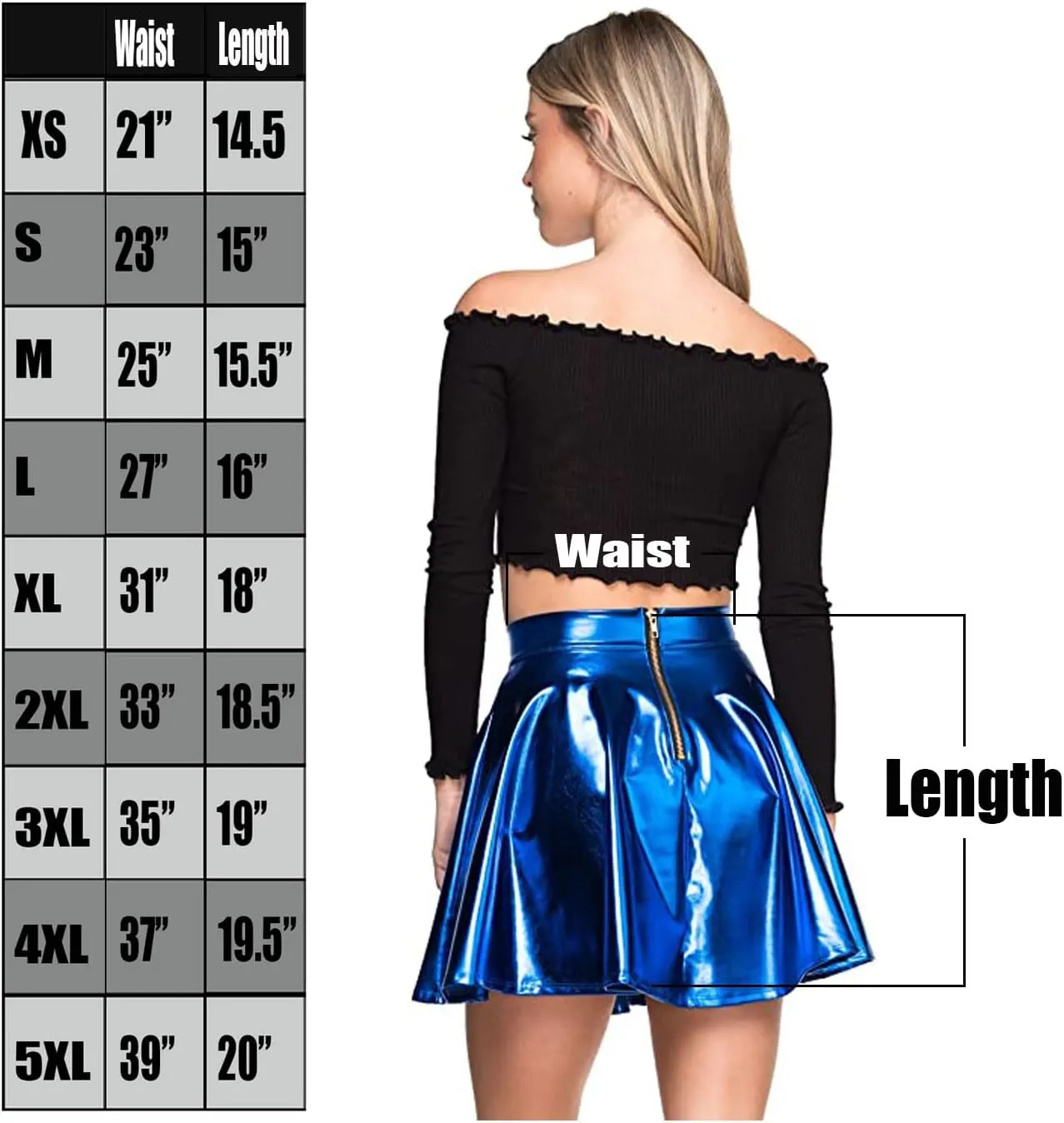 Women's J2 Love Faux Leather Back Gold Zip Mini Skater Skirt