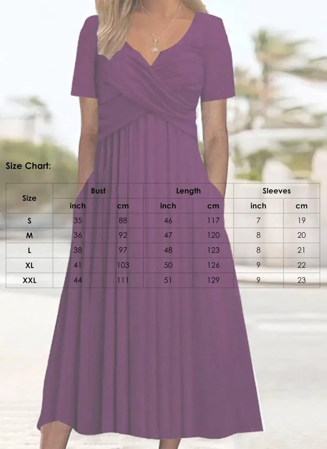 Women's Midi Dress Purple Short Sleeve V Neck Ruffle Fashion 2025 Summer Spring Daily Holiday Dress