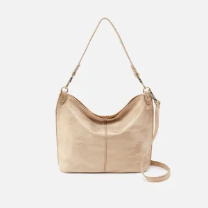 Women's Pier Shoulder Bag in Metallic Leather - Gold Leaf
