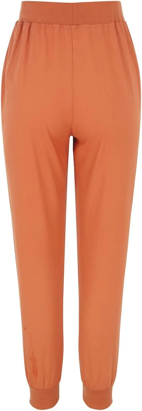 Womens Tapered Pants Cotton Linen Drawstring Elastic Waist Pants Casual Trousers with Pockets Joggers Travel Slacks