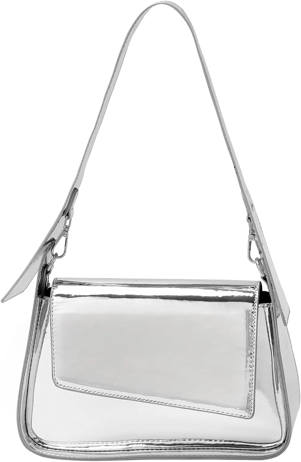 Womens Y2k Sparkly Silver Hobo Bag Tote Evening Bag Metallic Clutch Satchel Shoulder Bag for Wedding Party Prom