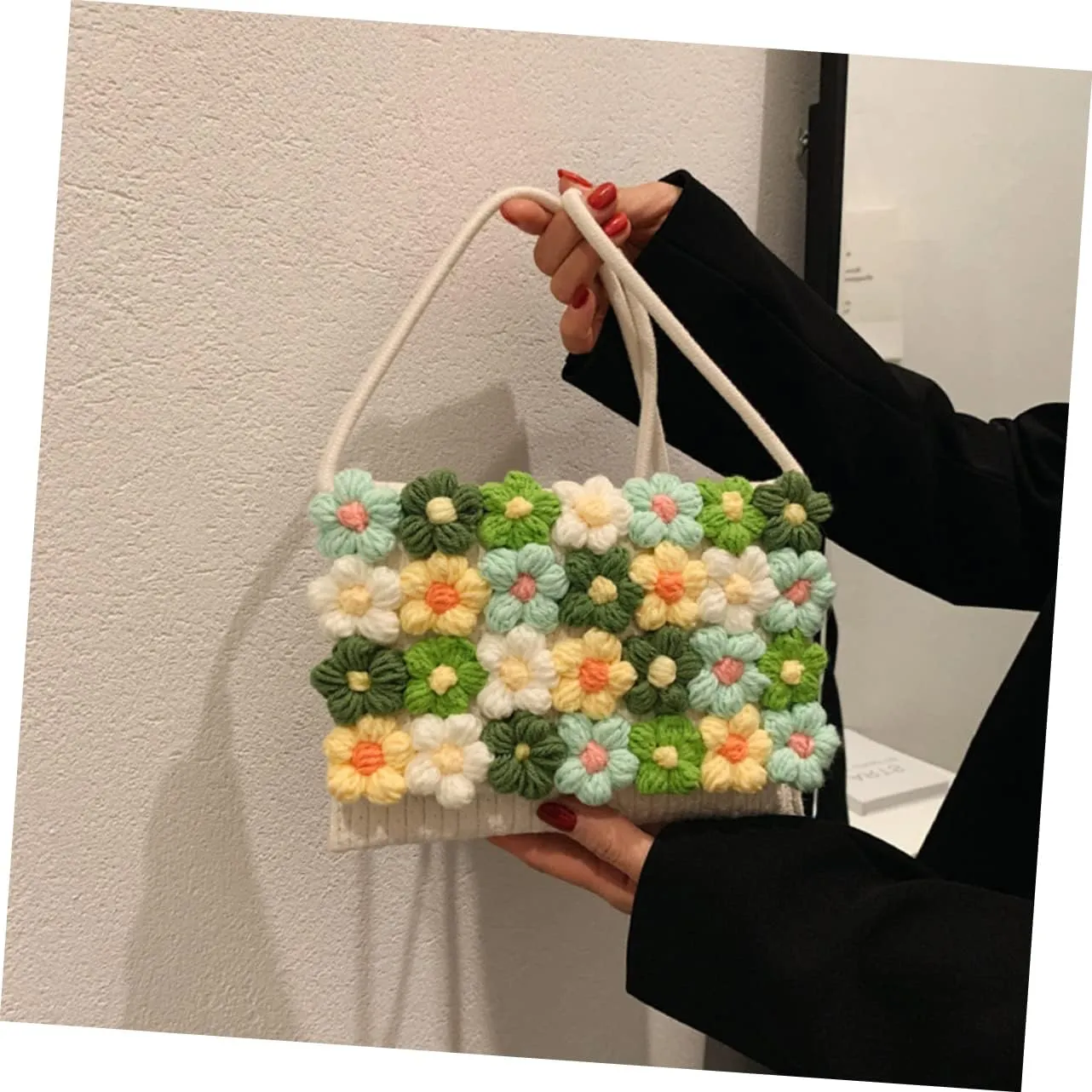 Woolen Bag Crossbody Shoulder Tote Bag for Women Women’s Wallet Rattan Handbag Women Tote Woven