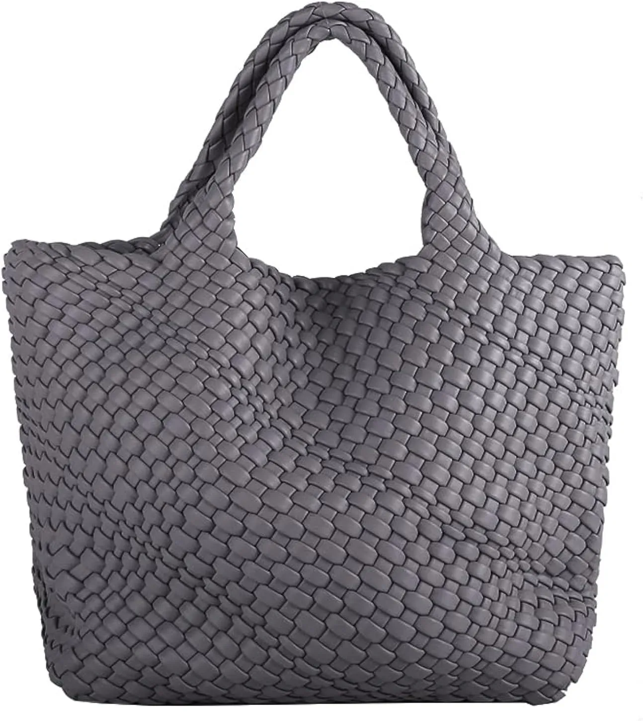 Woven Bag for Women Large Tote Bag with Clutch PU Leather Handwoven Beach Bag Satchel Handmade Casual Purses 2023