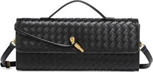 Woven Evening Clutch Purses Shoulder Handbag Crossbody Bags with Adjustable Shoulder Strap Trendy Handmade