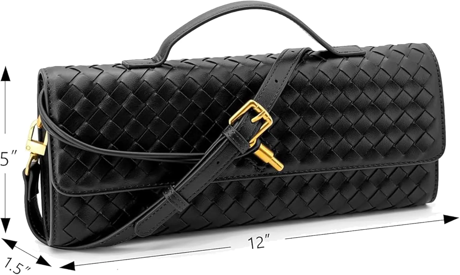 Woven Evening Clutch Purses Shoulder Handbag Crossbody Bags with Adjustable Shoulder Strap Trendy Handmade