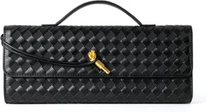 Woven Purse For Women Evening Clutch Woven Leather Handbags Crossbody Bag Suede Purse Formal Evening bag