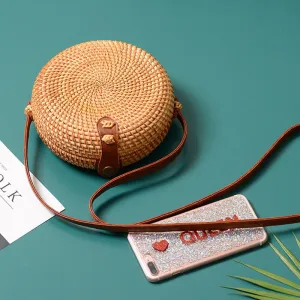 Woven Style Fashion High-value Mulit Beach Handbag New Circle Rattan Bag Bag Handbags Round Handmade Square Summer High-value Women Bohemia Straw