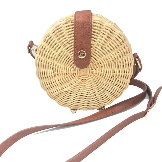 Woven Style Fashion High-value Mulit Beach Handbag New Circle Rattan Bag Bag Handbags Round Handmade Square Summer High-value Women Bohemia Straw