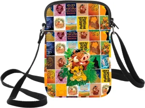 WZMPA Simba Crossbody Bag Timon‌＆Pumbaa Fans Gift Lion Movie Shoulder Bag Lion Merchandise