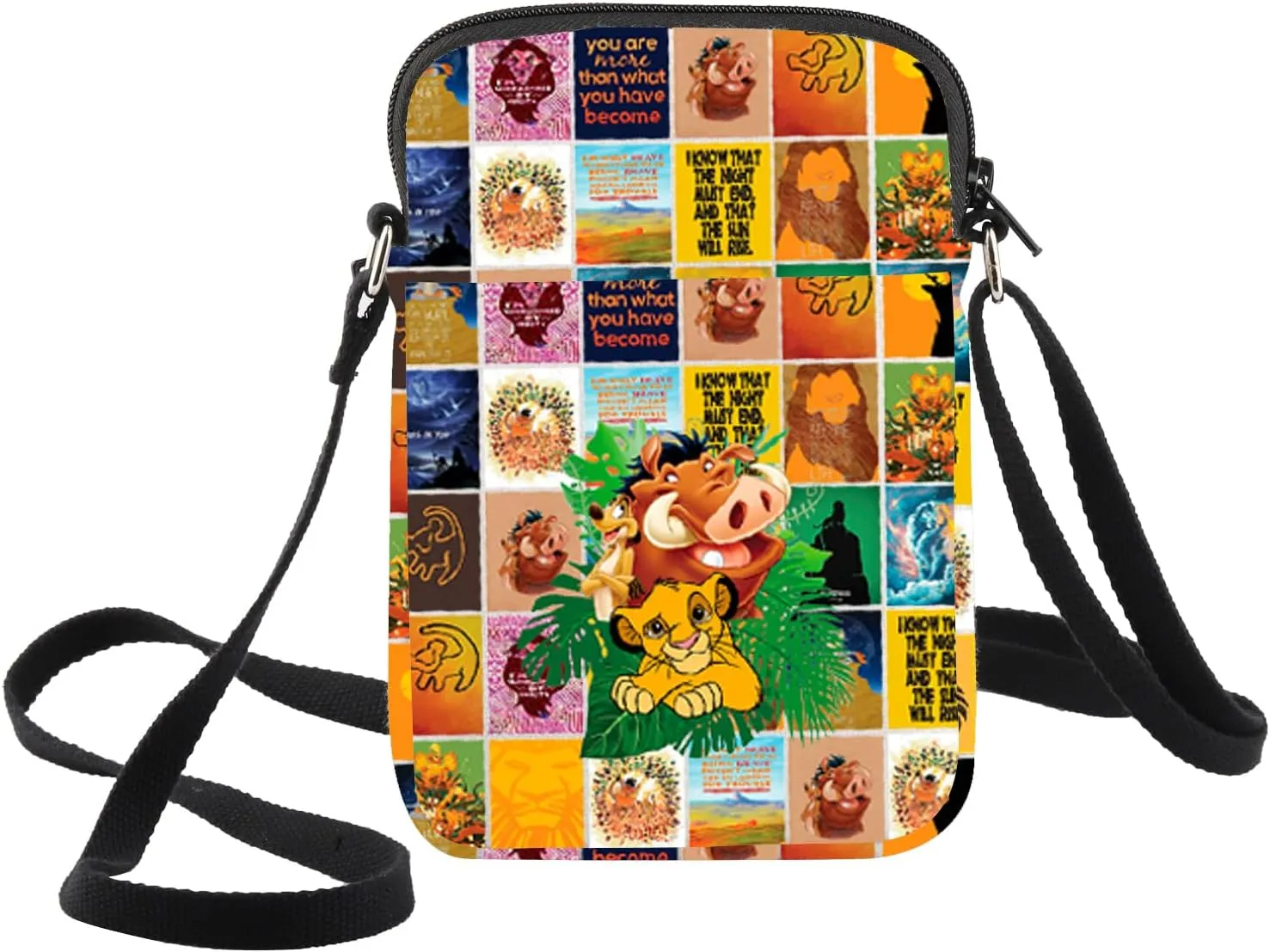 WZMPA Simba Crossbody Bag Timon‌＆Pumbaa Fans Gift Lion Movie Shoulder Bag Lion Merchandise