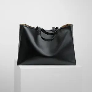 XL CABAS | black leather with silver