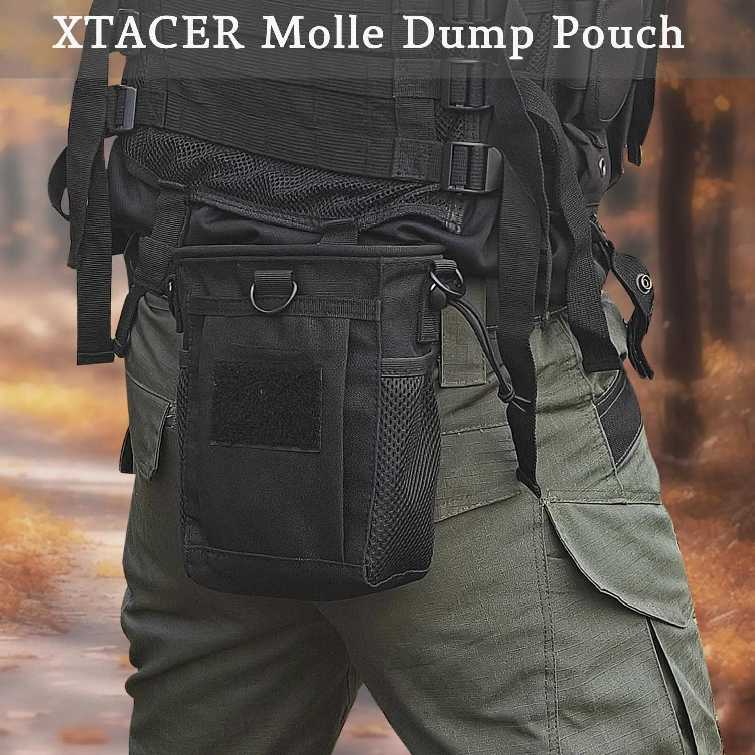 XTACER Tactical Molle Dump Pouch Storage Bag Versatile Pouch Drawstring Magazine Military Utility Belt Ammo Pouch