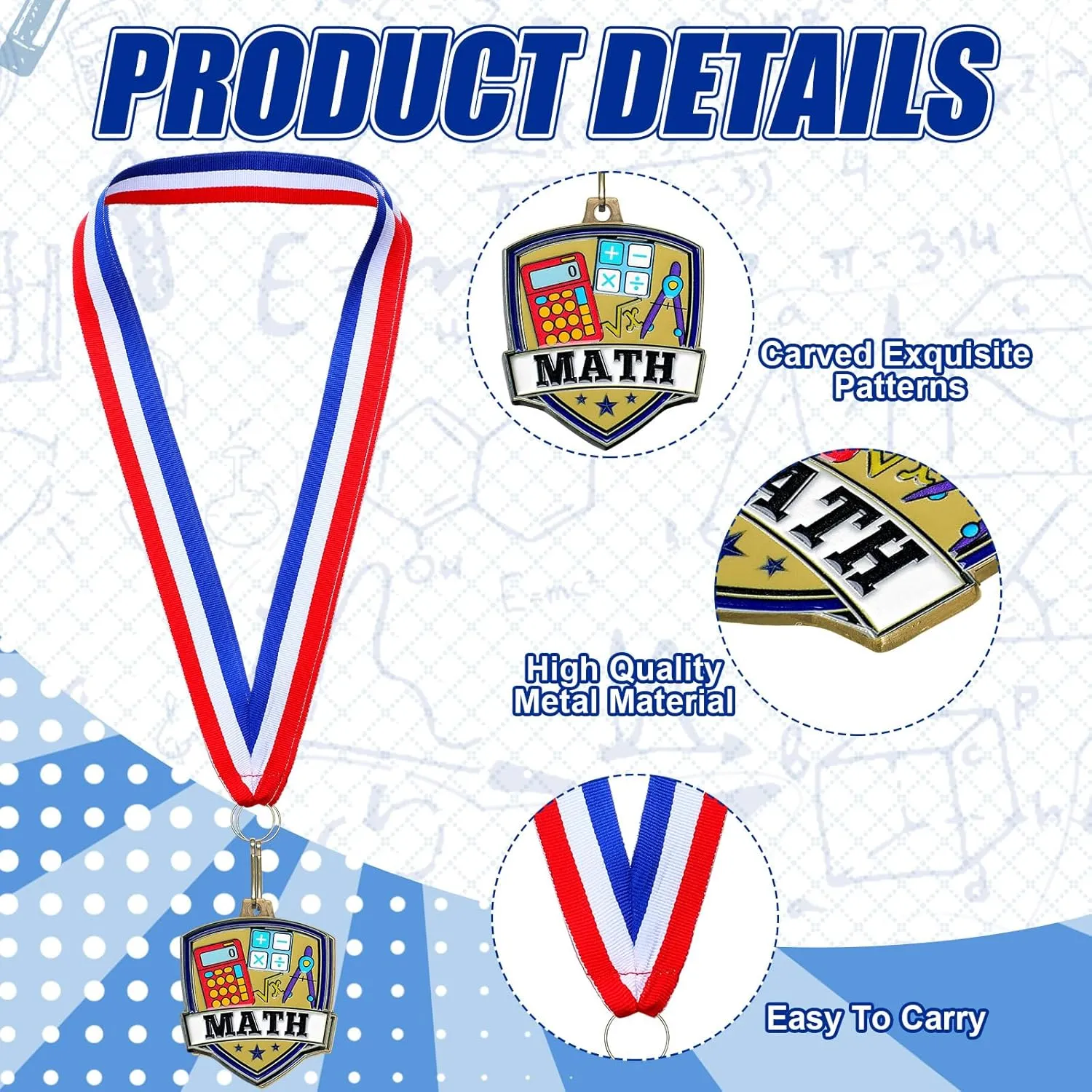 Yaomiao 10/20 Pcs 2.4'' Award Medals Bulk Gold Winner Team Participation Medals for Kids Shield Metal Trophy for Student Adults Award Prize Graduation Competitions Gift