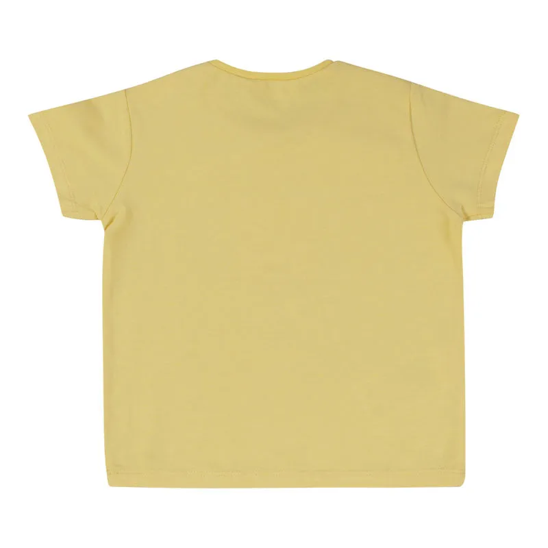 Yellow & White Cotton Shorts Set