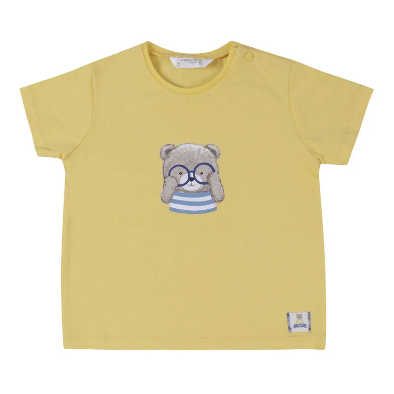 Yellow & White Cotton Shorts Set