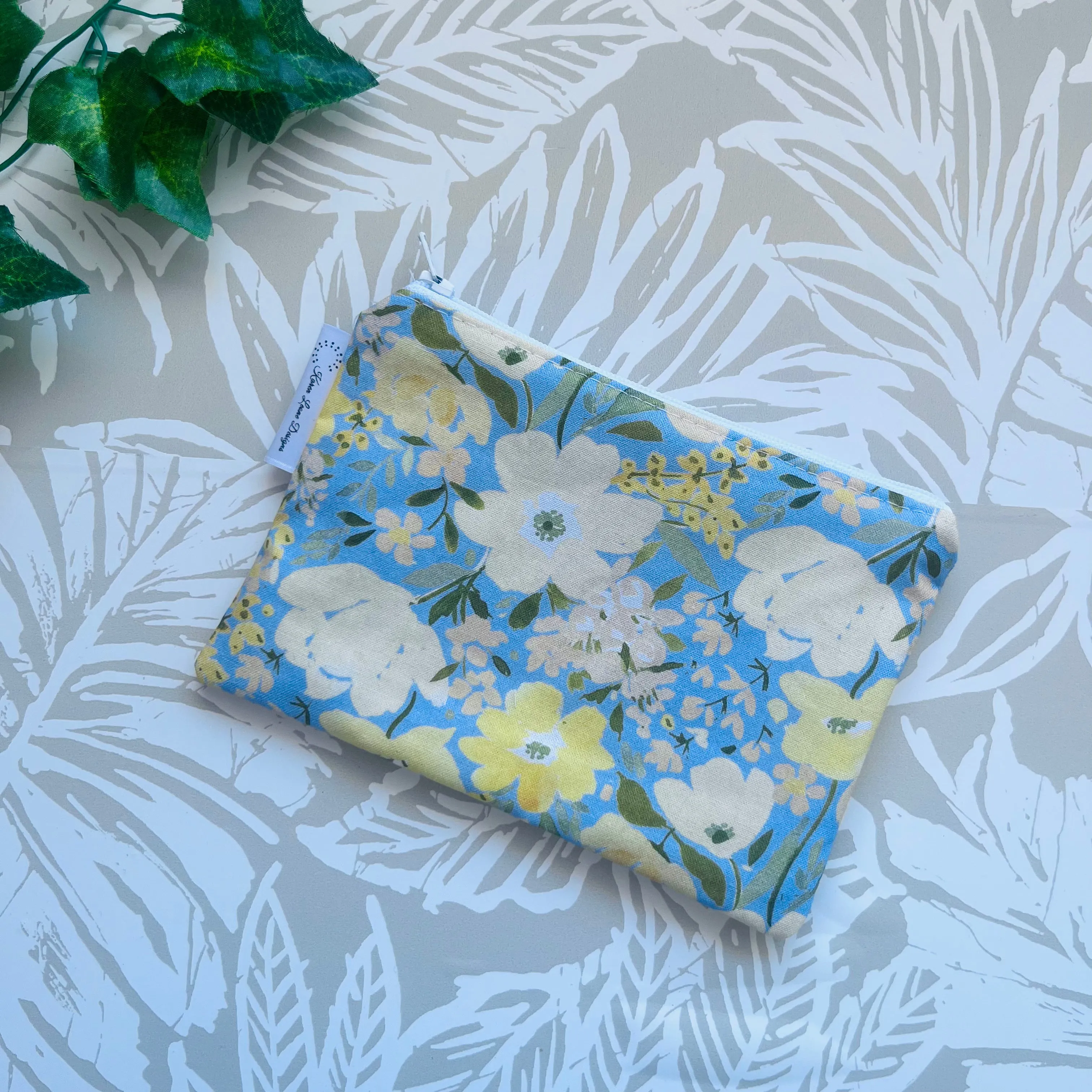 Yellow Floral Small Zipper Pouch