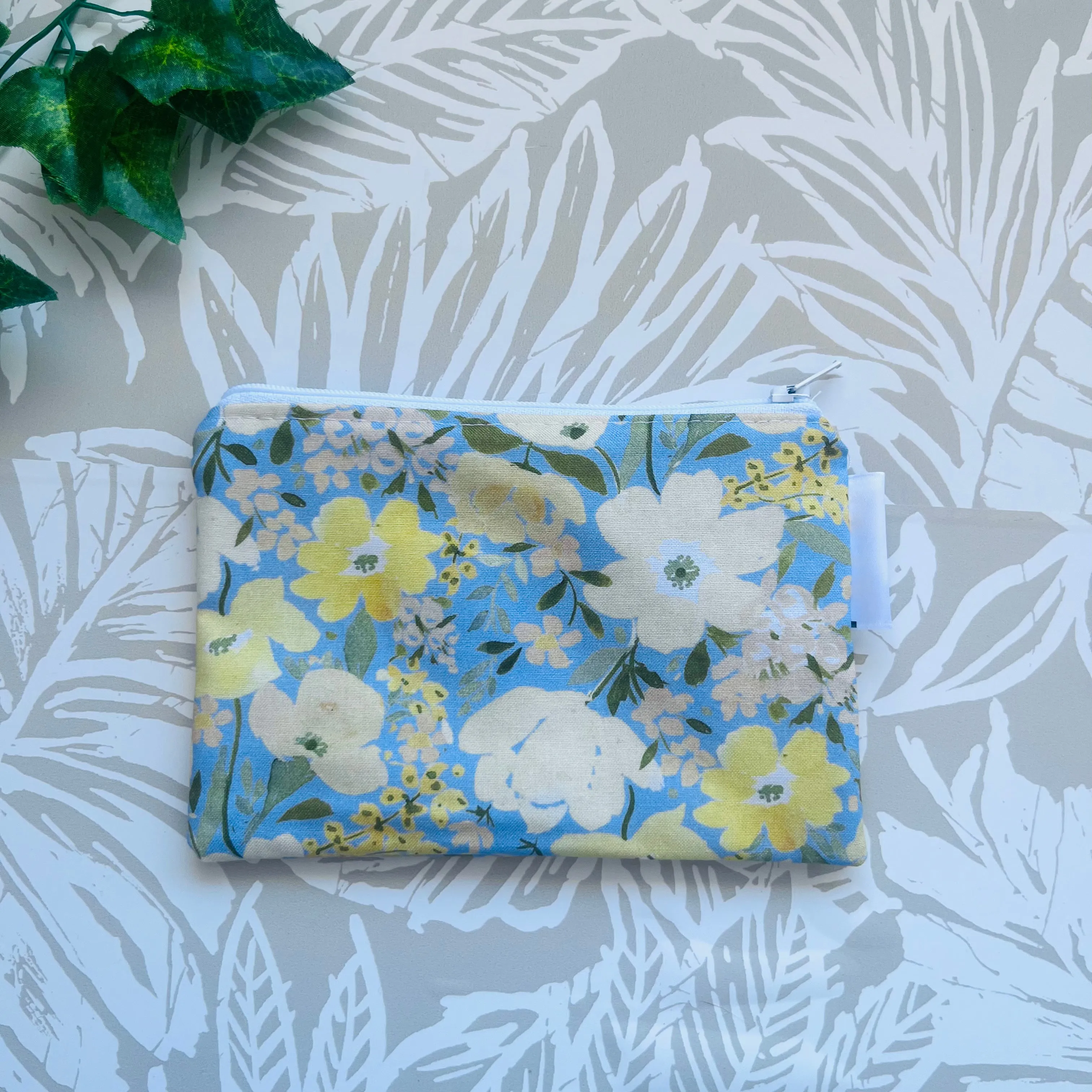 Yellow Floral Small Zipper Pouch
