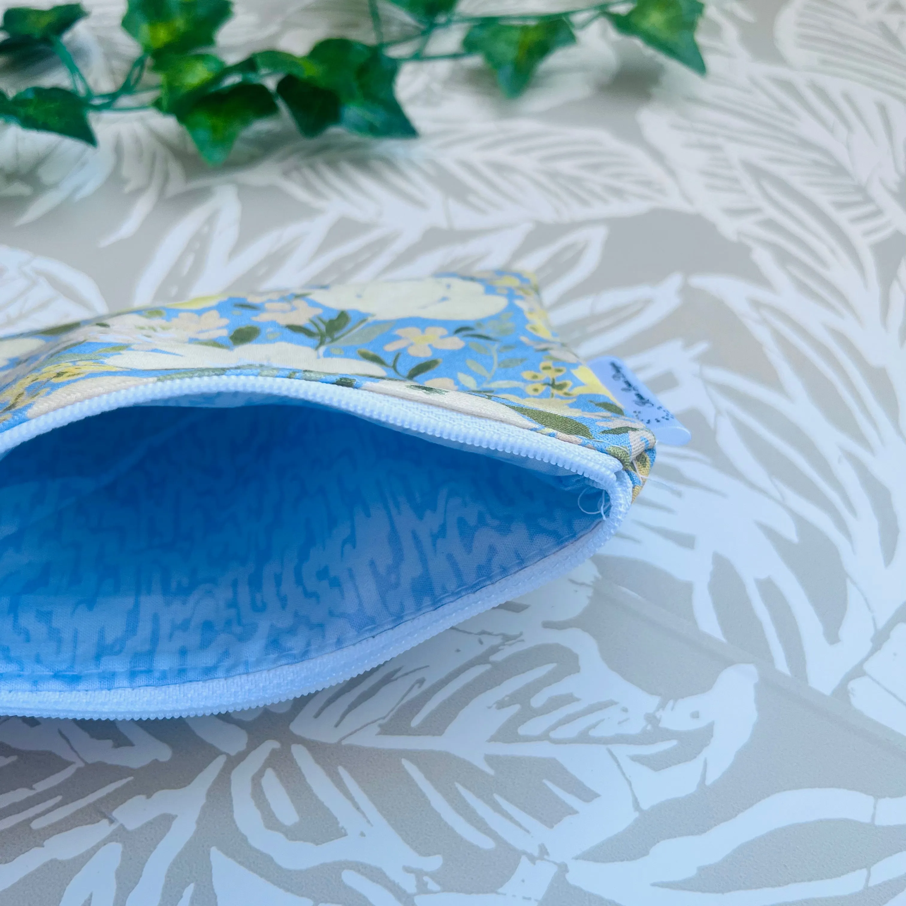 Yellow Floral Small Zipper Pouch