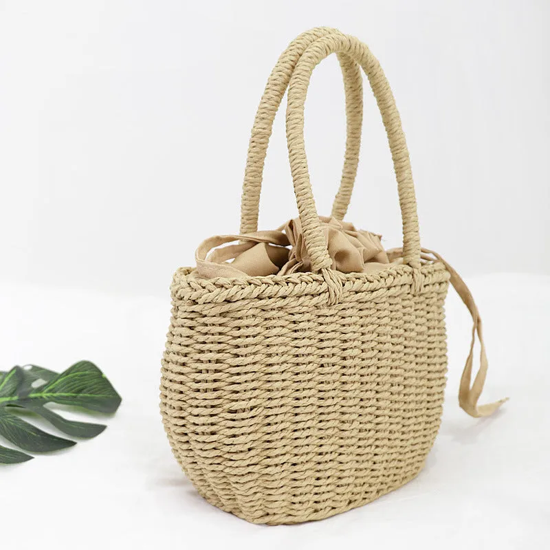 Yogodlns Hot Women Straw Bags Woven Bag Summer Beach Rattan Shoulder Bag Bamboo Bag  Large Handbag Purse Fashion Shoulder Bag