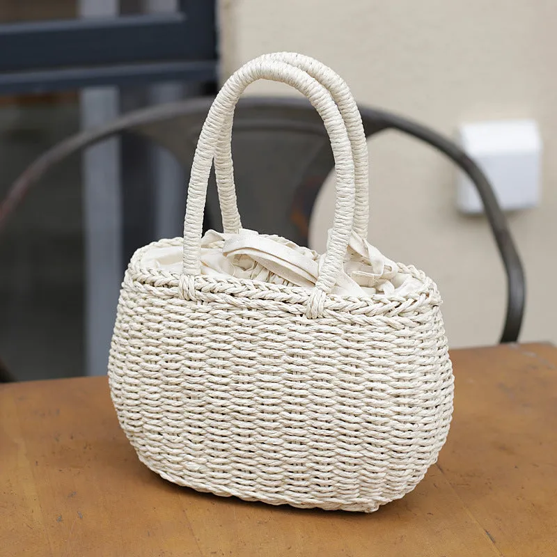 Yogodlns Hot Women Straw Bags Woven Bag Summer Beach Rattan Shoulder Bag Bamboo Bag  Large Handbag Purse Fashion Shoulder Bag