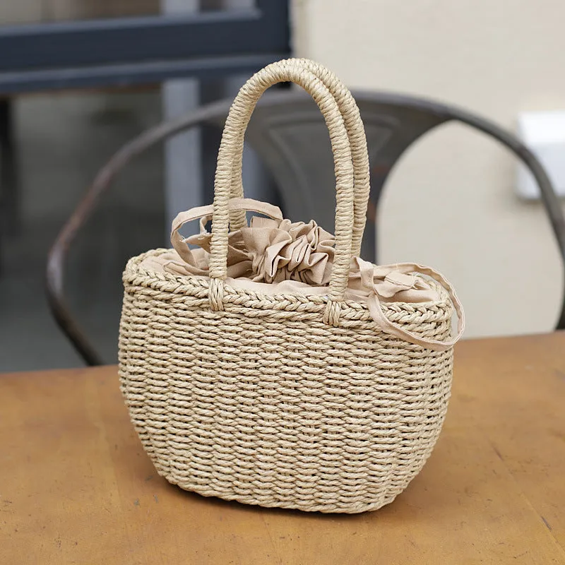 Yogodlns Hot Women Straw Bags Woven Bag Summer Beach Rattan Shoulder Bag Bamboo Bag  Large Handbag Purse Fashion Shoulder Bag