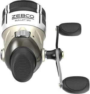 Zebco Bullet MG Spincast Fishing Reel, Size 30 Reel, Ultra-Lightweight Magnesium Body, Changeable Right- or Left-Hand Retrieve, Oversized Non-Slip Handle Knob, Dark Silver