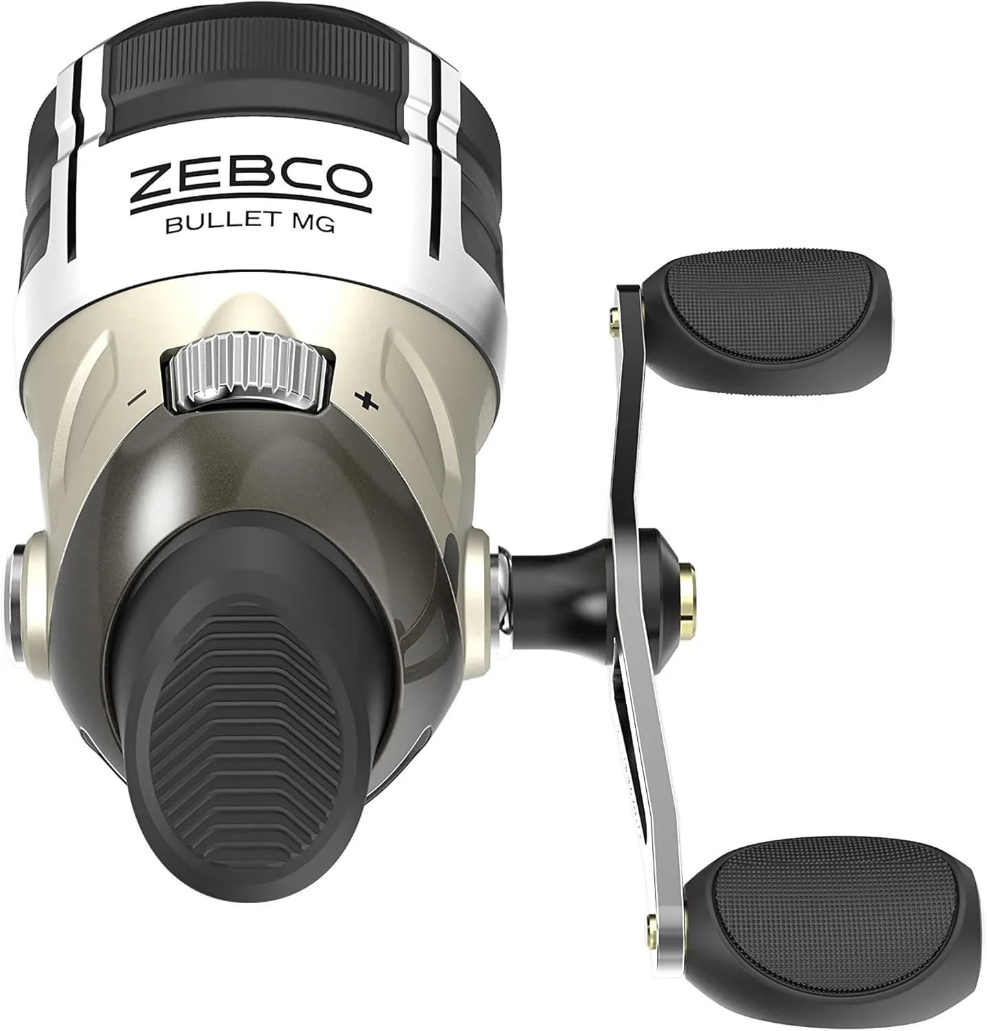 Zebco Bullet MG Spincast Fishing Reel, Size 30 Reel, Ultra-Lightweight Magnesium Body, Changeable Right- or Left-Hand Retrieve, Oversized Non-Slip Handle Knob, Dark Silver