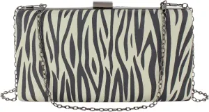 Zebra Print PU Leather Crossbody Bag Women Envelope Evening Wedding Lightweight Shoulder Clutch Purse