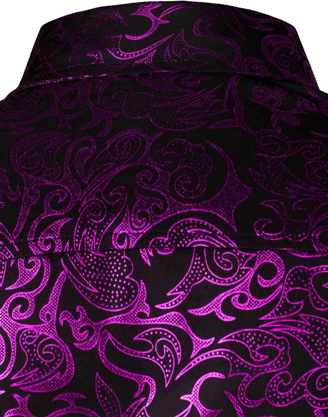 ZEROYAA Men's Luxury Gold Prom Design Slim Fit Long Sleeve Button up Party Dress Shirts